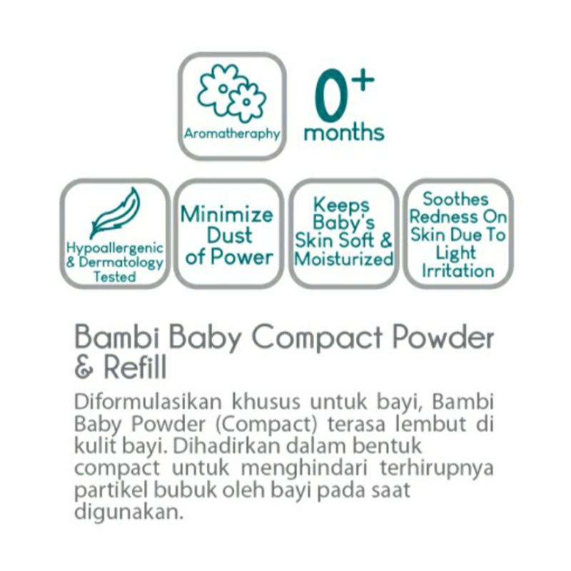 Bambi Baby Powder Compact / Bedak bayi/bedak padat