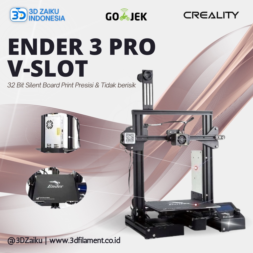 Creality Ender 3 Pro V-Slot 3D Printer Prusa i3 Size Besar