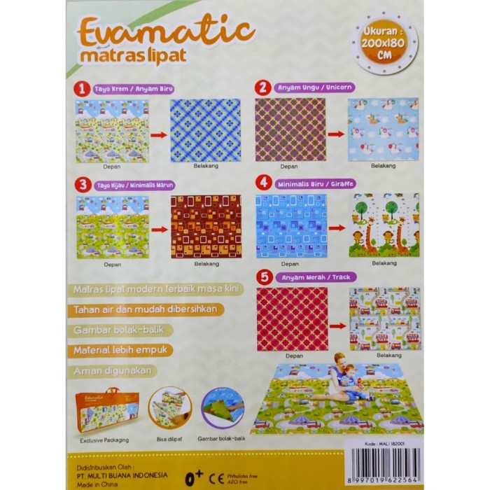 Matras Alas Tikar Karpet Lipat Playmat Evamat Evamatic Tebal 180X200