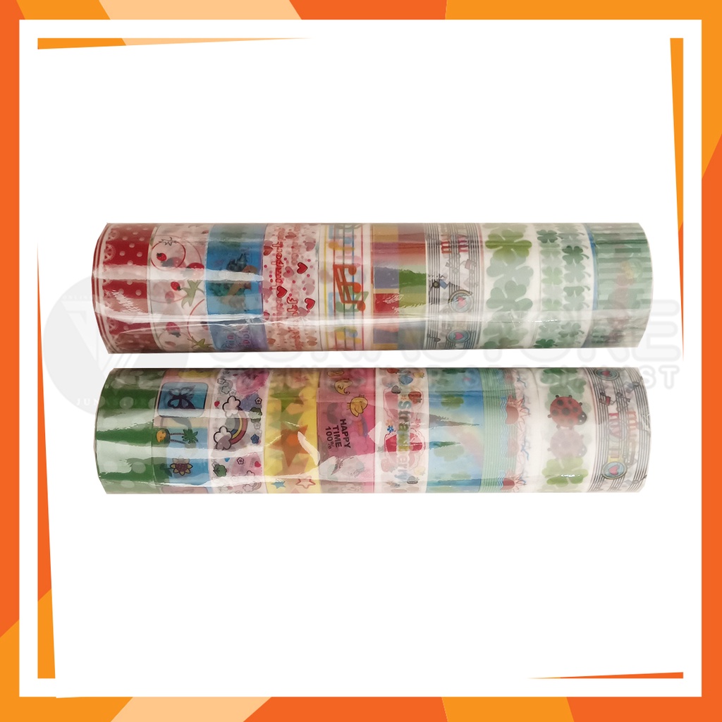 

isolasi kado 14mm x 3yard / isolasi fancy / solatip fancy (harga 1 slop = 10pcs)