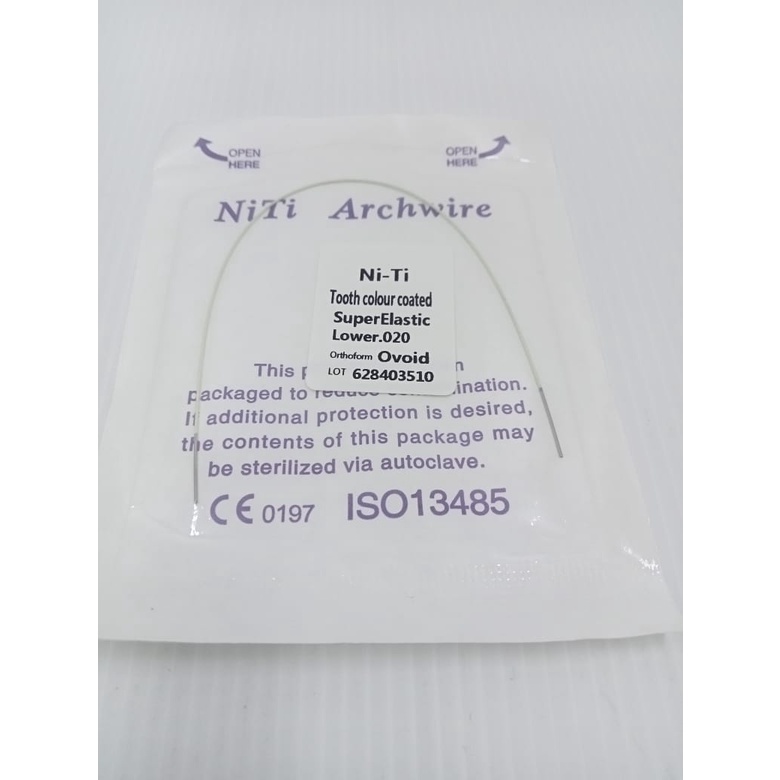 NITI WIRE ESTHETIC COATED WIRE ROUND / KAWAT NITI PUTIH COATED BEHEL DENTAL ORTHODONTIC SUPER ELASTIC NITI ROUND WIRE DENTAL SEWARNA GIGI CERAMIC SAPHIRE