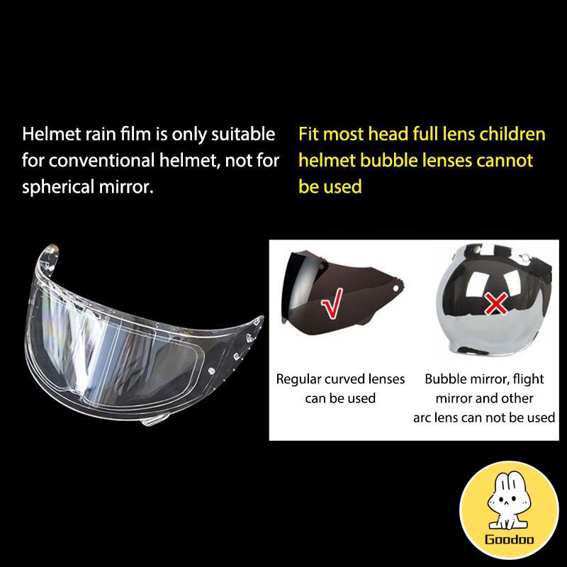Tongkat Transparansi Tinggi Di Luar Helm Sepeda Motor Tahan Hujan Film Anti-kabut Instalasi Sederhana Mengemudi Aman -Doo