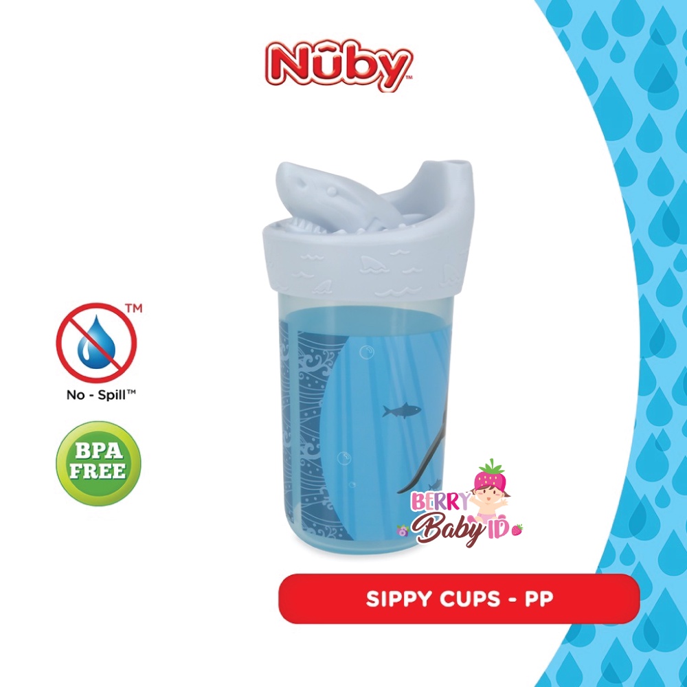 Nuby 3D Character Sippy Spout Cup Soft Silicone Gelas Minum Bayi Anak Berry Mart