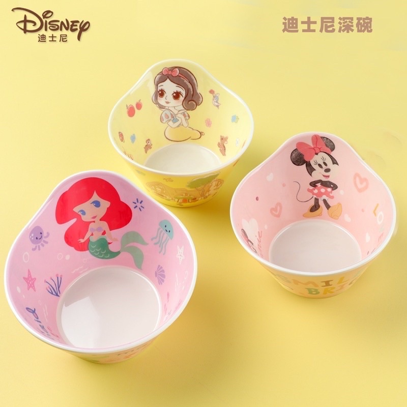mangkok premium lucu import melamin karakter mickey mouse mermaid snow white gajah