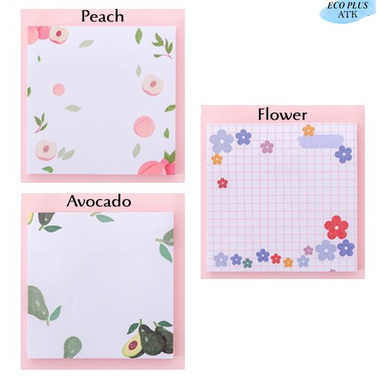 Memo 50Lembar Sticky Note Aneka Motif Post It Grid Catatan Sekolah Kantor