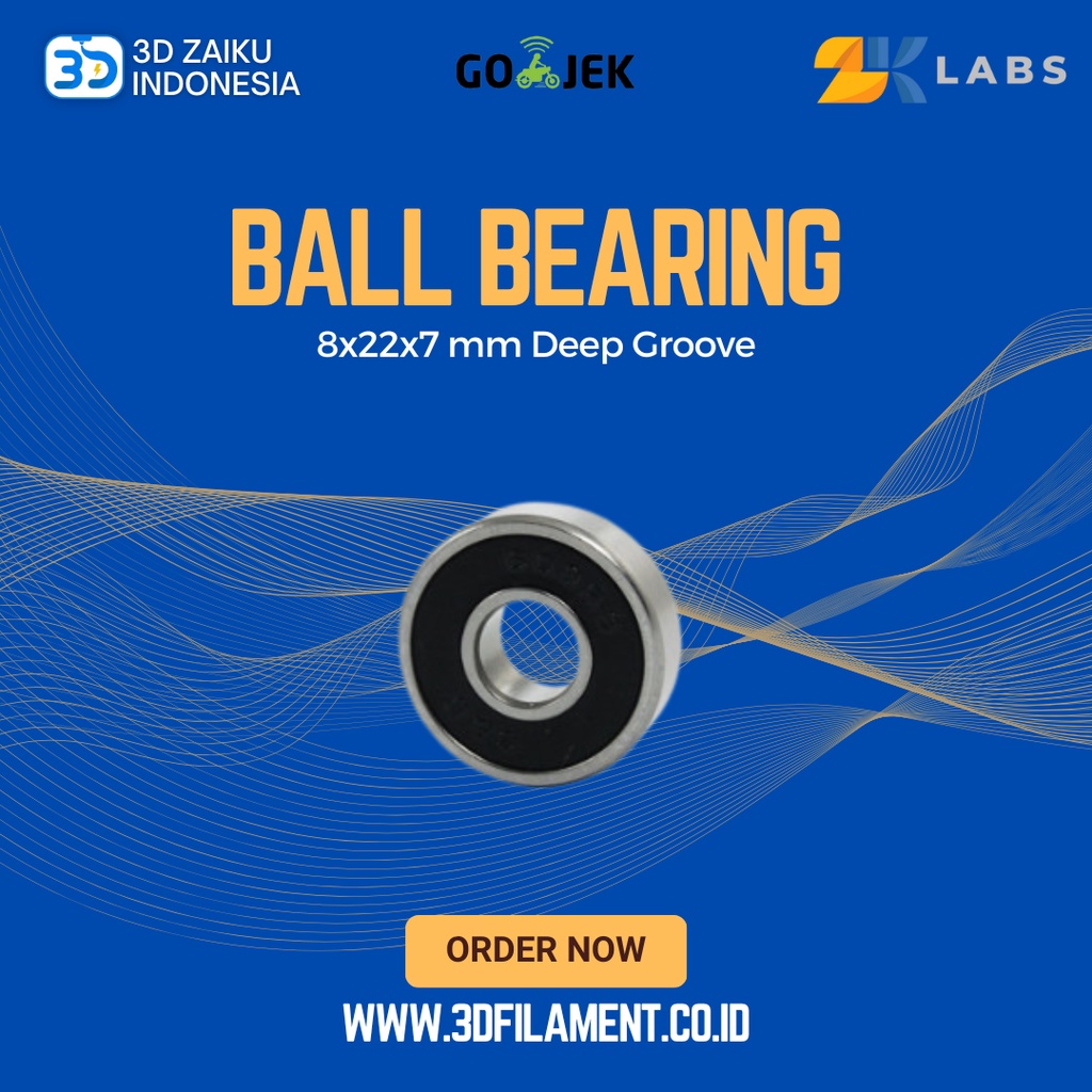 ZKLabs 608RS 8x22x7 mm Deep Groove Ball Bearing