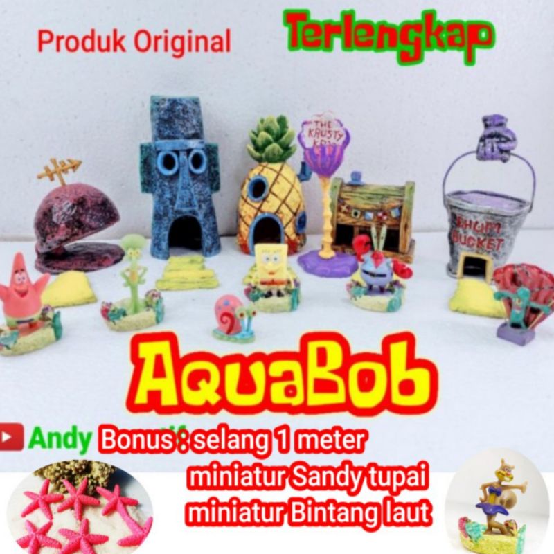 Hiasan Aquarium Spongebob Terlengkap Original