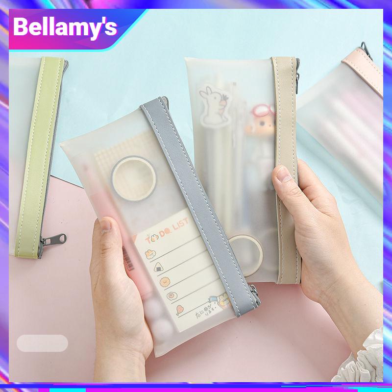 

COD ❤️ Kotak pensil transparan untuk anak perempuan kotak alat tulis siswa sekolah menengah berkapasitas besar yang sederhana-Bellamy's