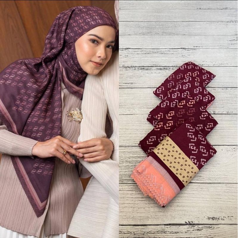 SADEAN HIJAB DENAY MOTIF TERBARU//VOAL MOTIF CANTIK/HIJAB SEGIEMPAT KODE 376