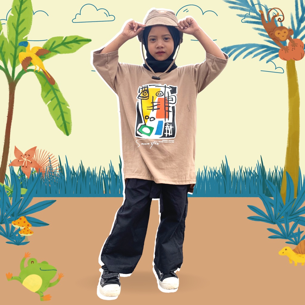 Kaos Tunik Anak Kaos Lengan 3/4 Anak Perempuan Original Secondstar /Baju Atasan Anak Combed 30s- AMR173
