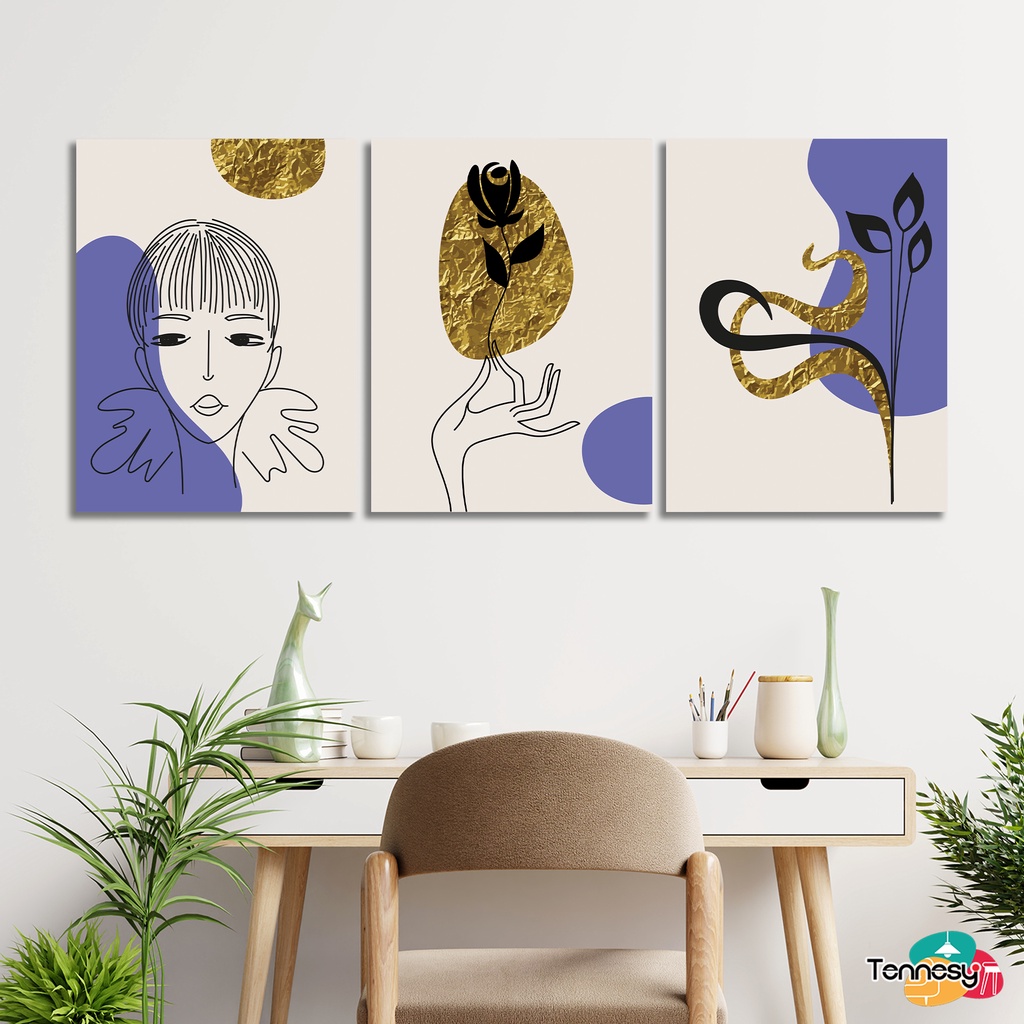 TENNESY HIASAN DINDING BOHO ABSTRACT FEMINIM 15x20CM WALL DECOR PAJANGAN KAYU DEKORASI DINDING KAMAR TIDUR RUMAH