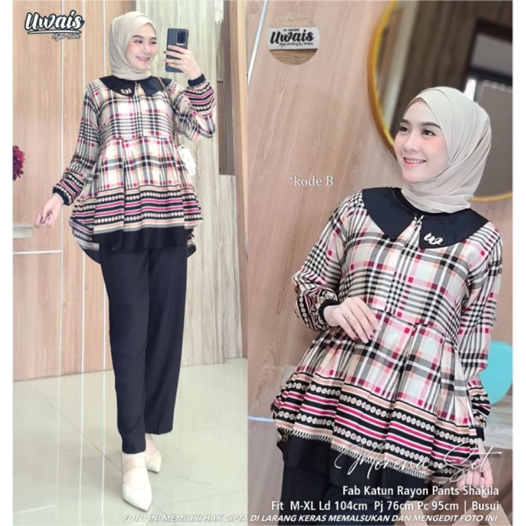 Uwais Morena Set | setelan wanita tunik morena set original berlabel uwais