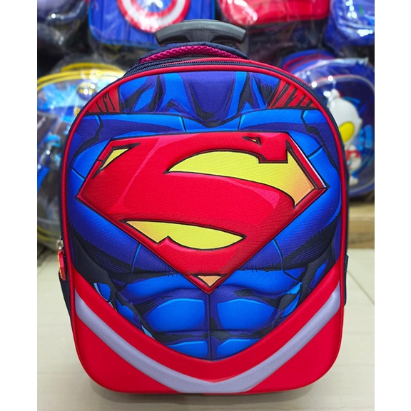 PROMO TERMURAH - TERBAIK Tas Anak Sekolah Trolley TK Motif 3D Timbul IMPORT ( ZOOM - RAINBOW - ROSE - STRONG )