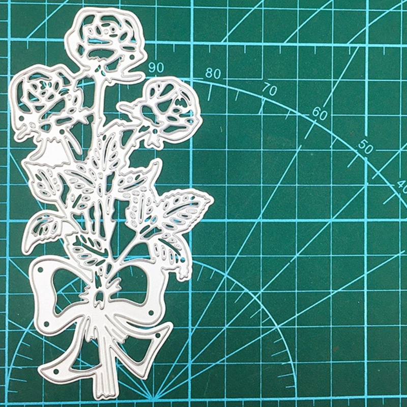 Cetakan Stensil Cutting Dies Motif Daun Dan Bunga Bahan Metal Untuk Scrapbook / Craft DIY
