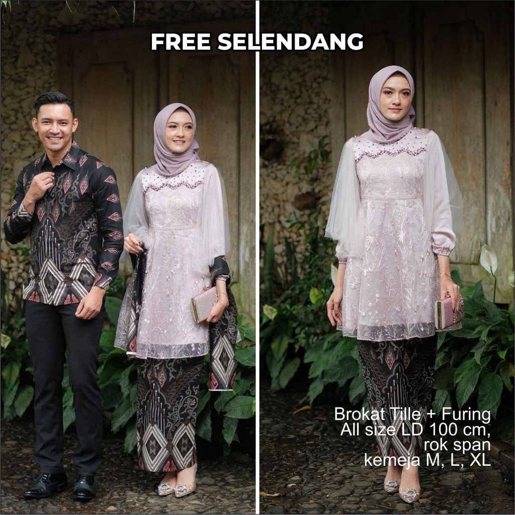Kebaya Couple Modern Kebaya Wisuda Lamaran Baju Tunangan Batik Brukat Terbaru Baju Couple Kondangan 