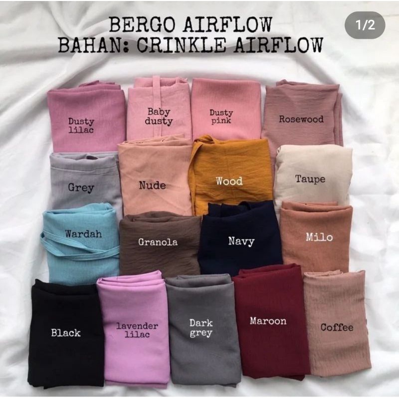 bergo tali jilbab crinckle air flow jumbo xl