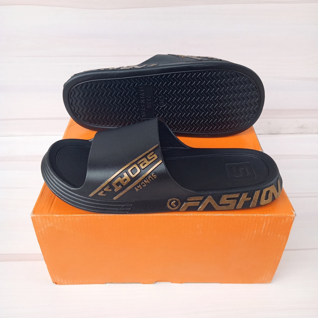 Sandal selop pria import full karet sandal slide pria casual sandal distro pria anti air