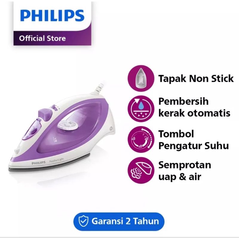 Setrika uap philips  GC1424 &amp; GC1418  Original garansi resmi free buble + dus