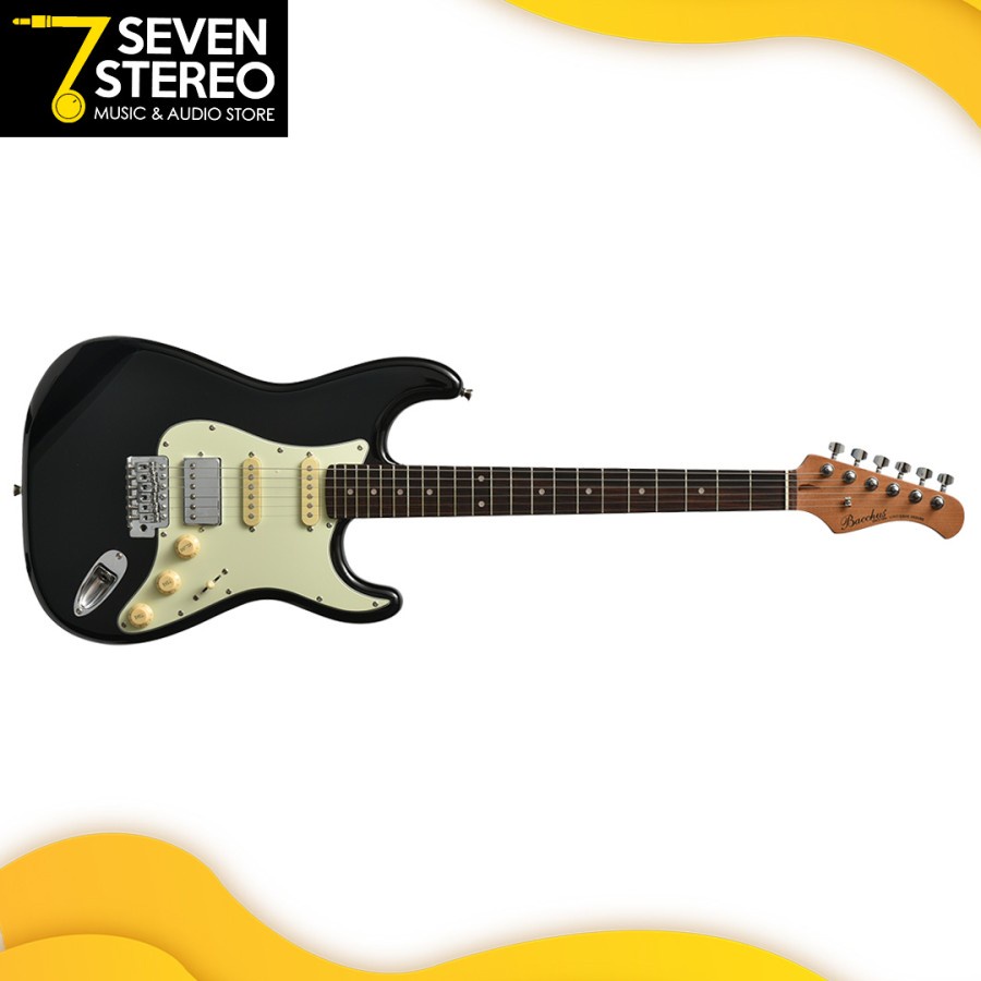 Bacchus BST2RSM Black Roasted Maple HSS Stratocaster Rosewood FB