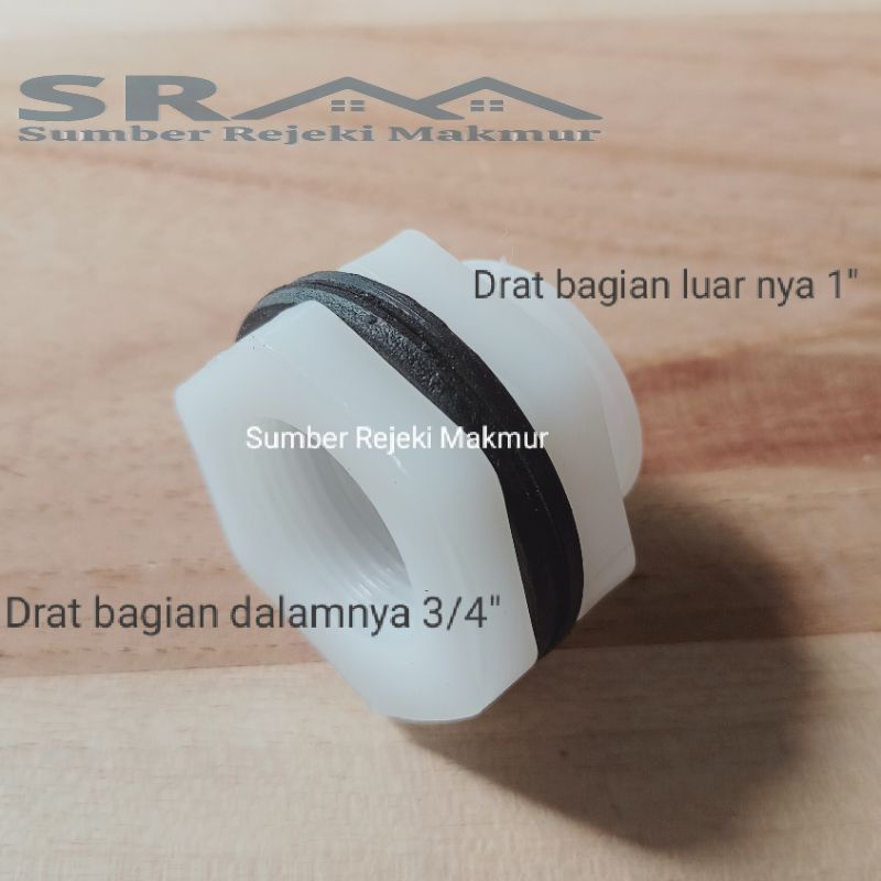 Drat toren 3/4" drat | drat kolam terpal mur toren 3/4 inc drat untuk tandon air