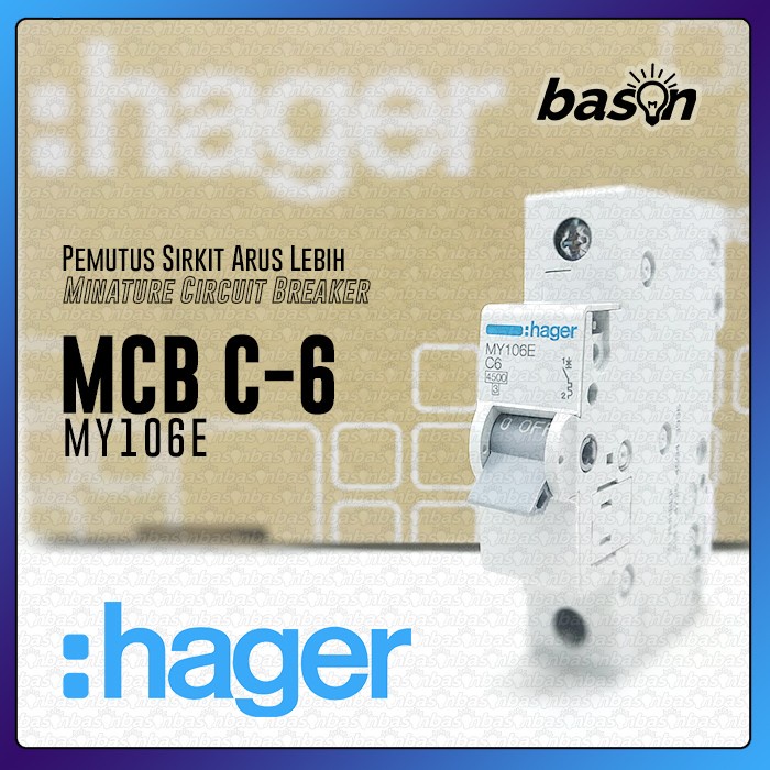 HAGER MCB 1Phase 6A - circuit breaker / pemutus arus listrik C6 1P