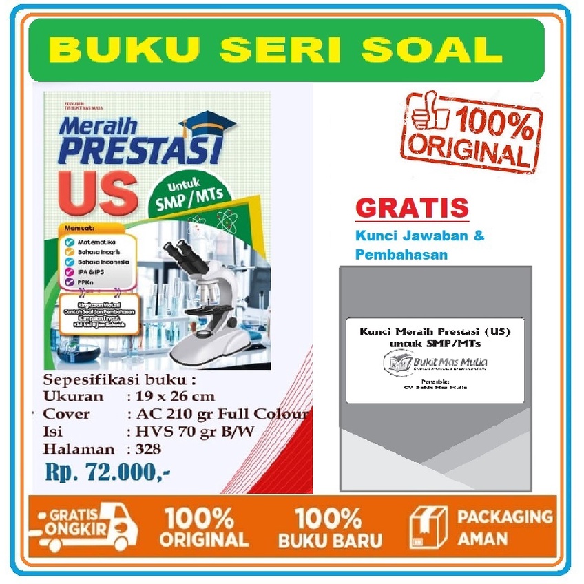 diskon Buku MERAIH PRESTASI UJIAN SEKOLAH SMP / MTS Kelas ix - Gratis Kunci Jawaban & Pembahasan