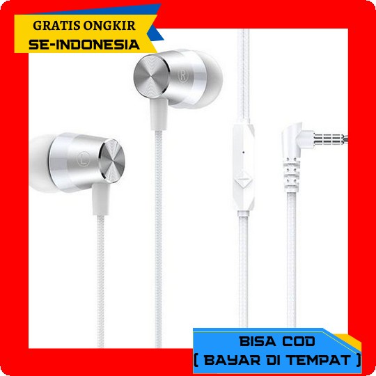 Usams Headset Ep-40 Earphone Kabel Panjang 1.2M Handsfree Ep40 Earphone Kabel Kuat Berkualitas Hands