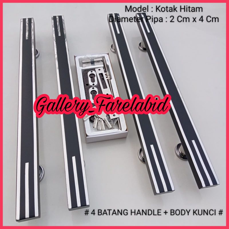 PANJANG 1 METER Handle Pintu Rumah Stainless Steel 100 Cm Kotak Jumbo Full Set Kunci Gagang Pintu Rumah Modern 80 Cm Pull Set Body Pelor Pegangan Pintu Kupu Tarung Tarikan Pintu Rumah Utama Minimalis