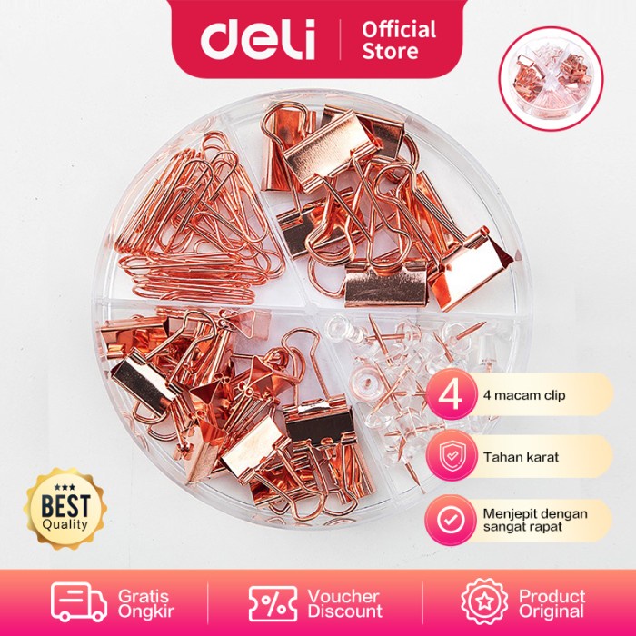 

Deli office combination paper clip binder clip and Push Pin 78553