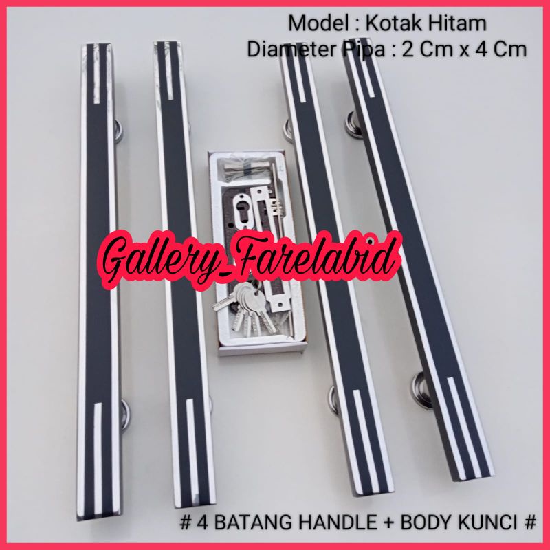 Handle Pintu Rumah Stainless Steel 60 Cm Set Kunci Gagang Pintu Rumah 45 Cm Set Pegangan Pintu Kupu Tarung Set Body Pelor Tarikan Pintu Rumah Minimalis Set