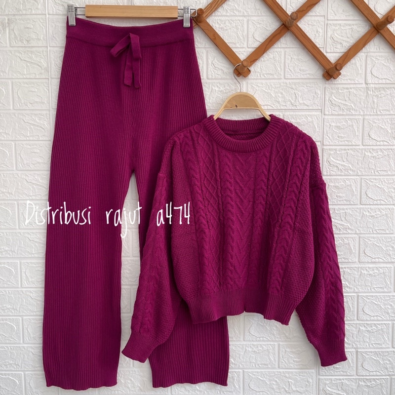 ONESET SETELAN SWEATER RAJUT NATHAN