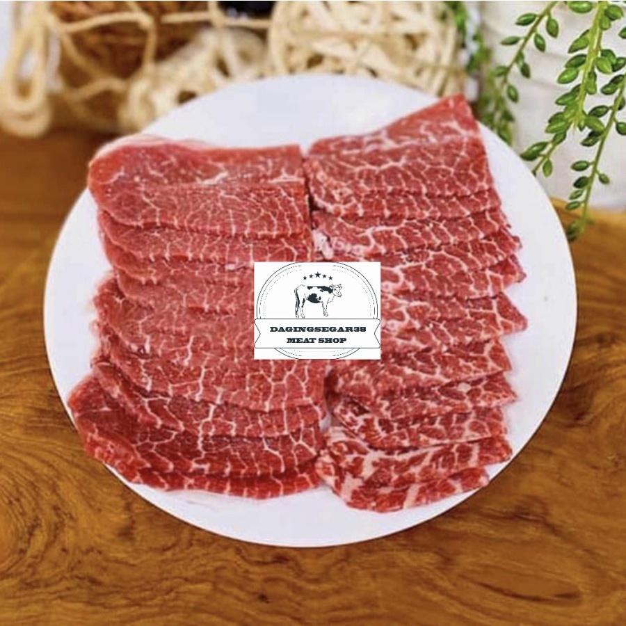 

DAGING SAPI USA BLACK ANGUS CERTIFIED PREMIUM - YAKINIKU CUT @ 250GR ROSU GYUKAKU KINTAN