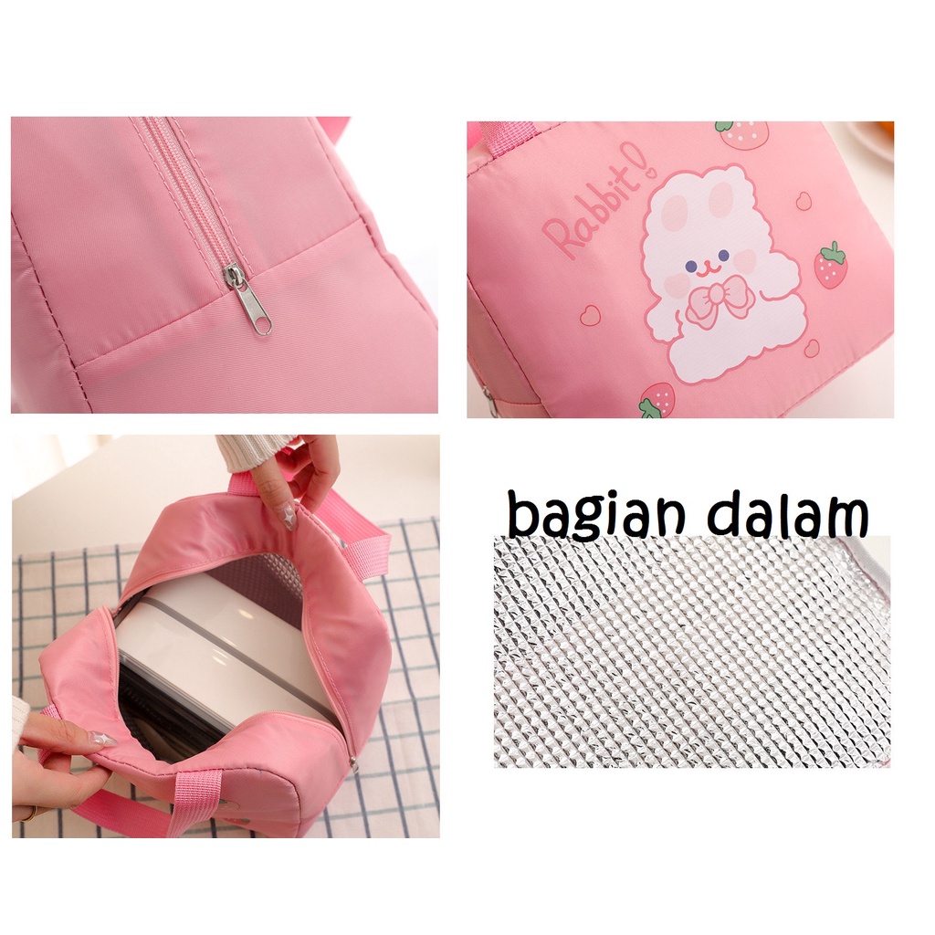 Tas bekal TB09 kelinci bear korea style cute rabbit lunch bag bento