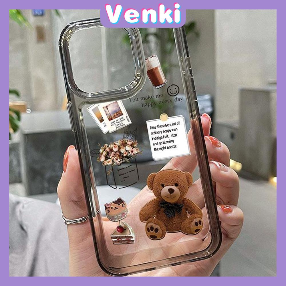 iPhone Case HD Acrylic Hard Case HD Metal Button Protection Camera Shockproof Doll Bear Cartoon Cute Compatible For iPhone 14 Pro Max 14 Plus 13 Pro Max 12 Pro Max 11 XR 7Plus