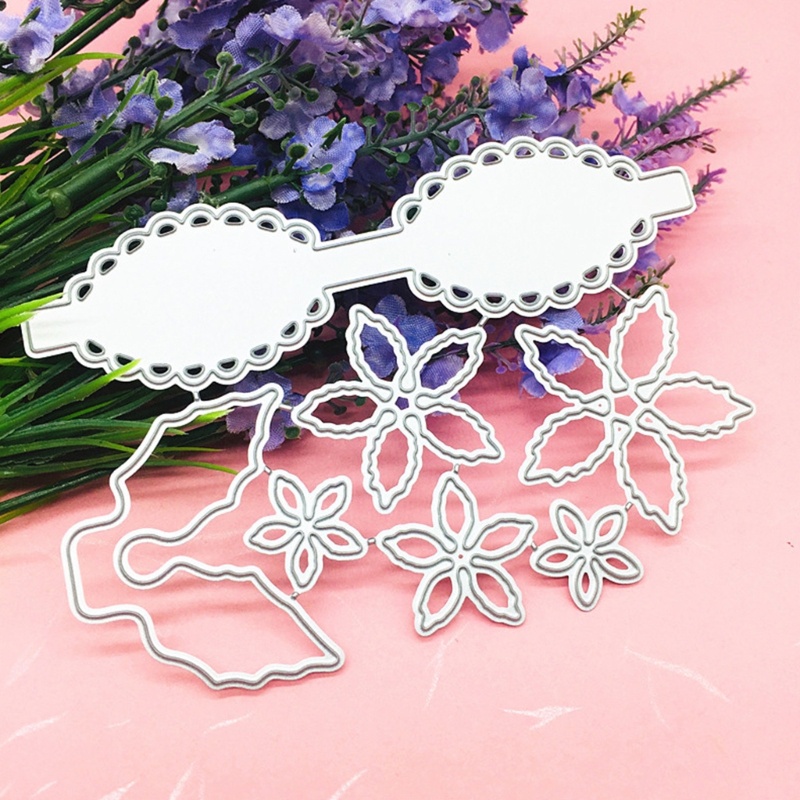 Cetakan Stensil Cutting Dies Motif Pita Bahan Metal Untuk Scrapbook / Craft Handmade