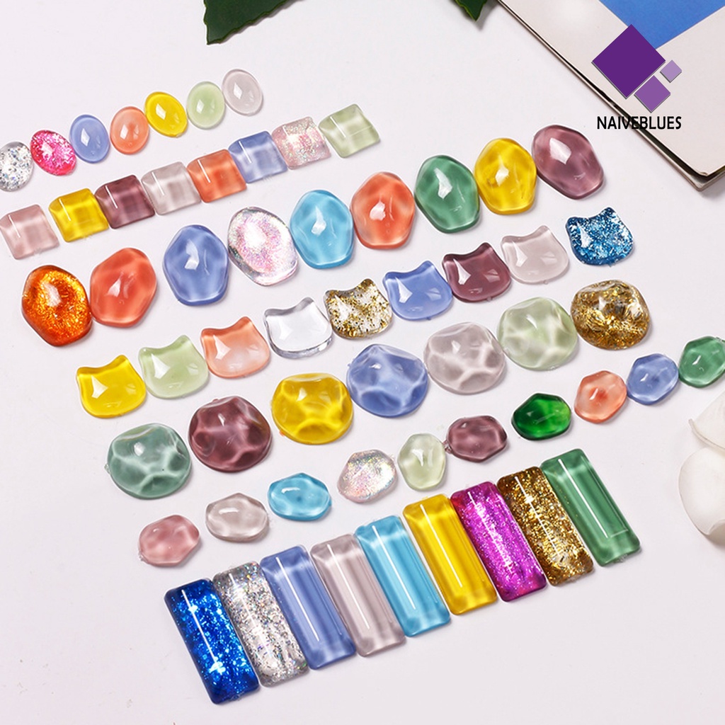 SWATCH Naiveblue &gt; 48Pcs / Set Kartu Display Warna Kutek Bentuk Asimetris Untuk Nail Art