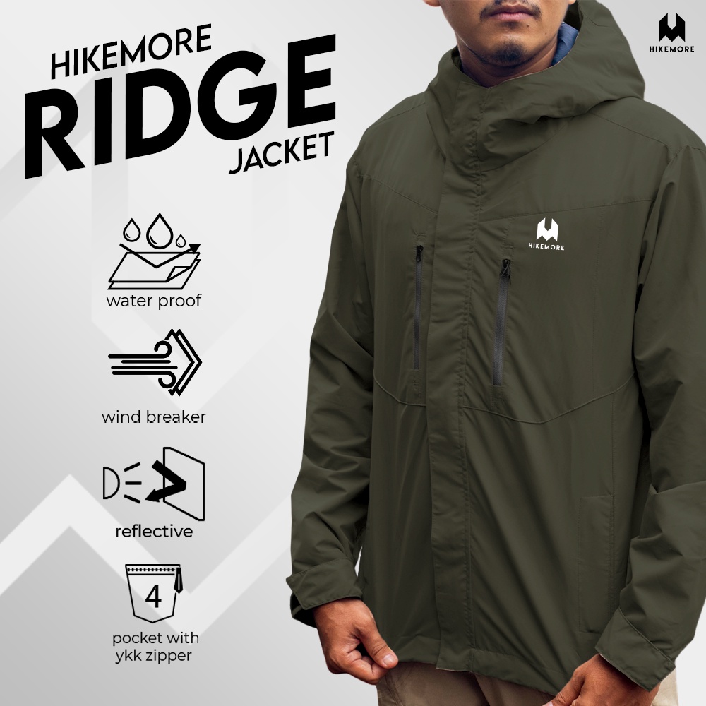 Hikemore Ridge Jaket Gunung Windproof Waterproof Outdoor Original