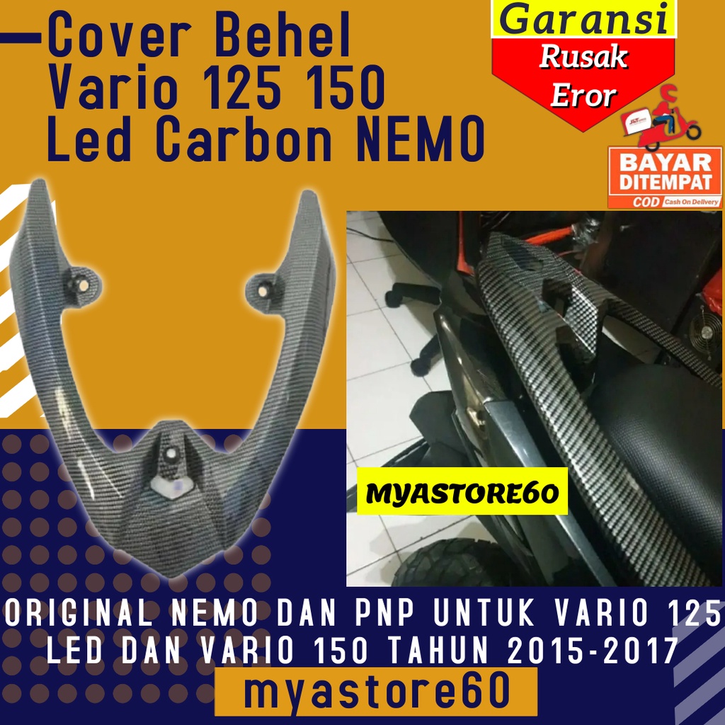 Cover Behel Vario 125 150 Led Carbon Tutup Behel Vario Karbon PNP Vario 2015-2017 Original NEMO