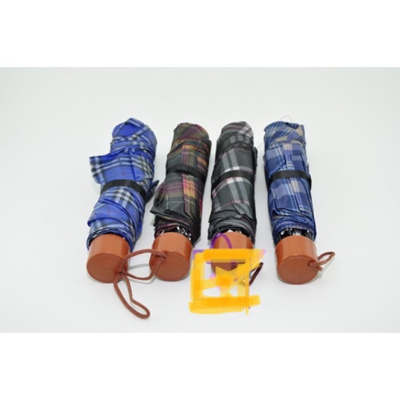 MURAH Payung Lipat Motif Kotak Kotak / polos 25cm Diameter 96cm