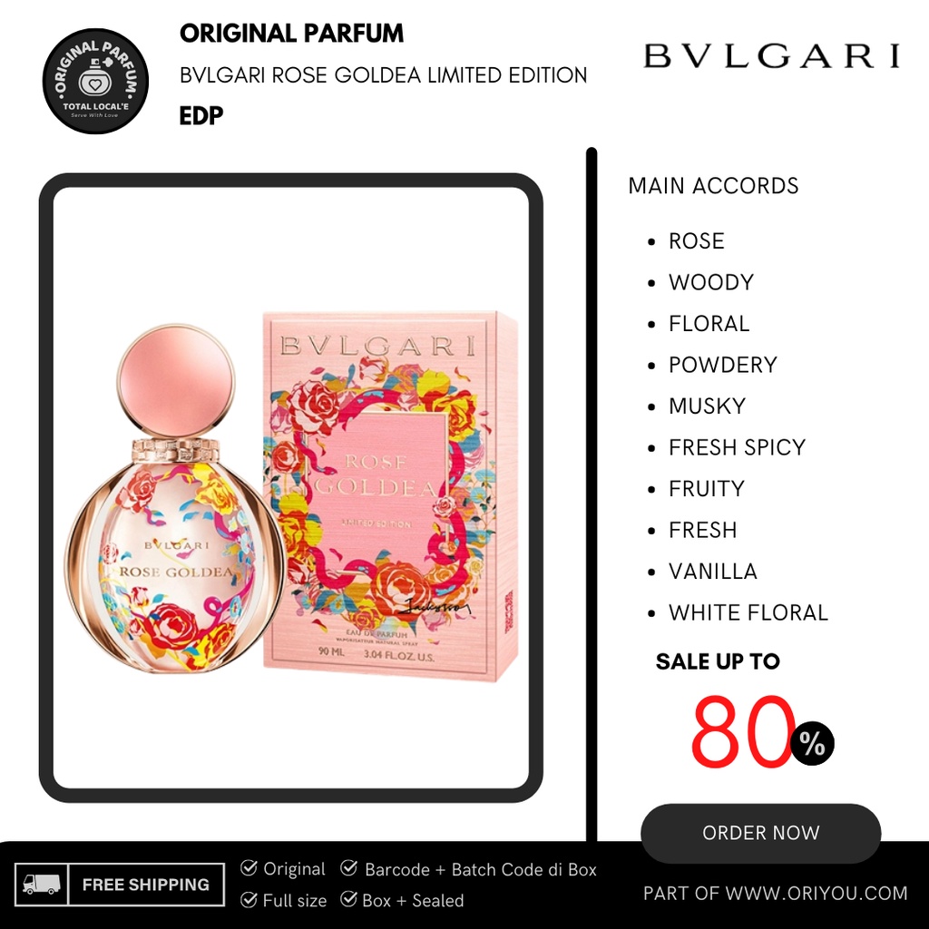 Original parfum BVLGARI ROSE GOLDEA LIMITED EDITION 90 ML EDP