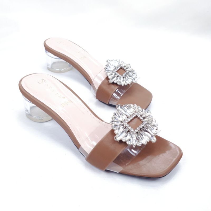 Norvid Shimmery Single Strap Heels DK88