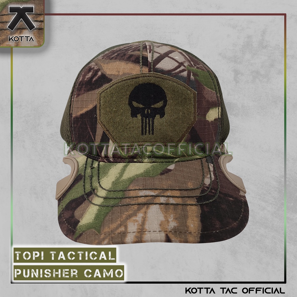 TOPI PUNISHER CAMO PERBAKIN - TOPI CAMO PERBAKIN - TOPI COAK CAMO - TOPI TACTICAL CAMO - TOPI BERBURU