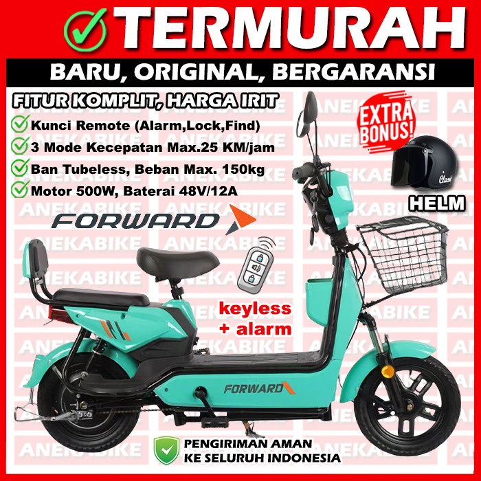 New Sepeda Listrik Terbaru Forward Garansi + Bonus Helm, Sepeda Listrik Murah, Sepeda Listrik E-Bike