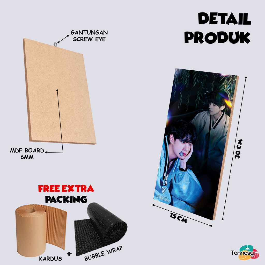 TENNESY HIASAN DINDING BTS KPOP KOREA DALMAJUNG 15x30CM WALL DECOR PAJANGAN KAYU POSTER DEKORASI DINDING KAMAR RUMAH