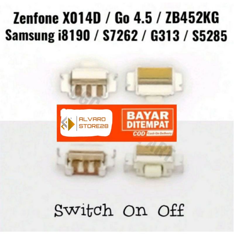 Switch On off Tombol Power Zenfone Go 4.5 X014D Samsung i8190 S7262 G313 S5285 G355 G532 J2 Prime