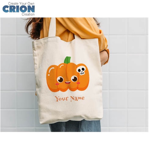 Totebag Halloween - Pumpkin Cute - Bisa Custom Nama - By Crion