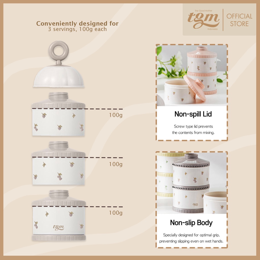 TGM Pumpkin Carriage Milk Powder Container - Wadah Penyimpanan The Good Mother Korea Bubuk Susu Bayi Dan Snack Stackable Stacked Formula Baby Food Powdered Milk Susu Bubuk Tempat Bayi