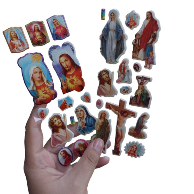 

STIKER TUHAN YESUS DAN BUNDA MARIA 3D / STIKER NASRANI KRISTEN KATOLIK/ SOUVENIR NATAL PASKAH SEKOLAH MINGGU