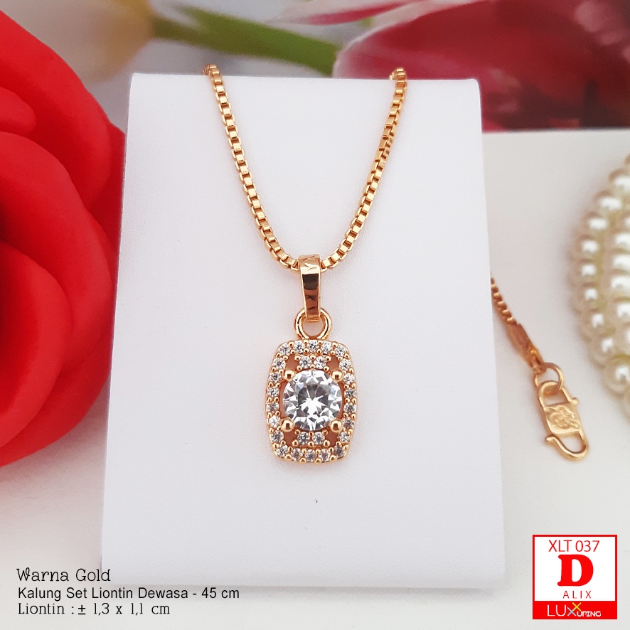 XLT 037 Kalung Itali Dengan Liontin Mata Sirkon Perhiasan Wanita Lapis Emas 18K Kalung Xuping Merk Yaxiya Luxx Xuping