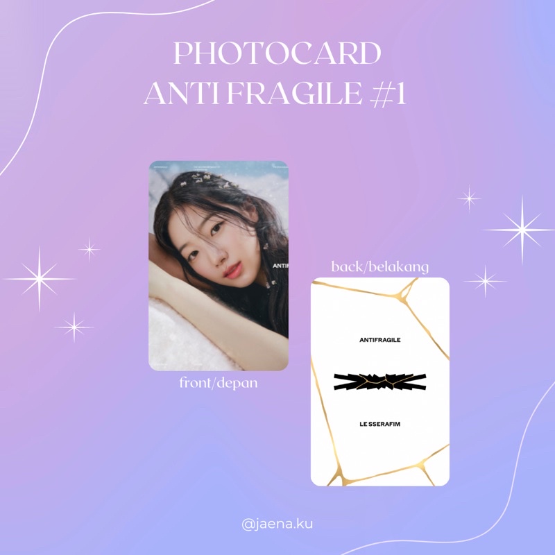 [LE SSERAFIM] PHOTOCARD LE SSERAFIM ANTI FRAGILE FROZEN AQUAMARINE IRIDESCENT OPAL‼️BACA DESKRIPSI‼️